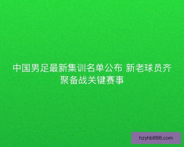 中国男足最新集训名单公布 新老球员齐聚备战关键赛事