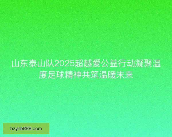 山东泰山队2025超越爱公益行动凝聚温度足球精神共筑温暖未来